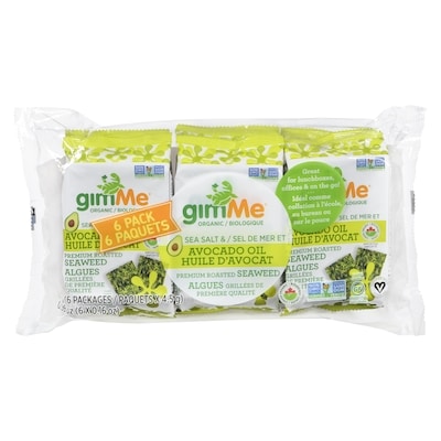 Gimme Organic Sea Salt & Avocado Oil Premium Roasted Seaweed 6x27.0 g, $5.55/100g