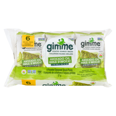 GimMe Sel De Mer Et Huile D'Avocat Algues Grillées De Première Qualité 6x4.5 g, 33,30 $/100g