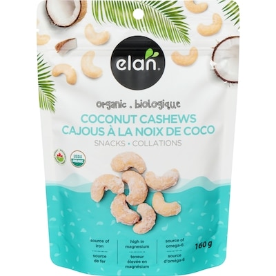 Elan Coconut Cashews Organic 160 g, $3.74/100g