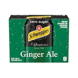 Schweppes Ginger Ale Zero Sugar 12x355.0 ml, $0.21/100ml