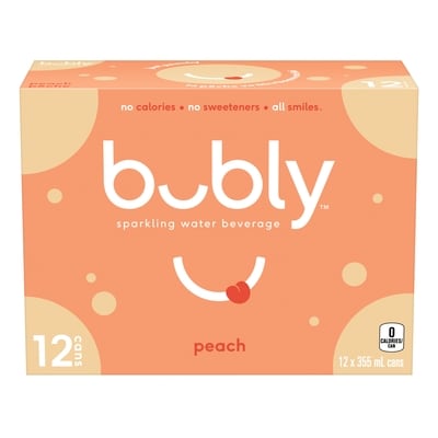 Bubly Sparkling Water Peach Sparkling Water 12x355.0 ml, $0.19/100ml