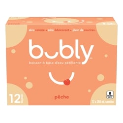 Eau pétillante Bubly Pêche Eau gazeuse 12x355.0 ml, 0,19 $/100ml