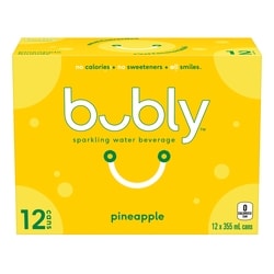 Bubly Sparkling Water Pineapple Sparkling Water  12x355.0 ml, $0.20/100ml