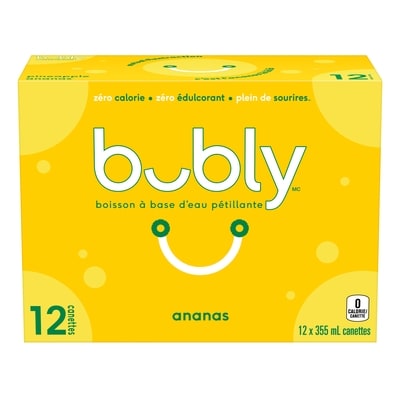 Eau pétillante Bubly Ananas Eau gazeuse 12x355.0 ml, 0,19 $/100ml