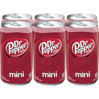 Dr Pepper Soft Drink Mini  6x222.0 ml, $0.40/100ml