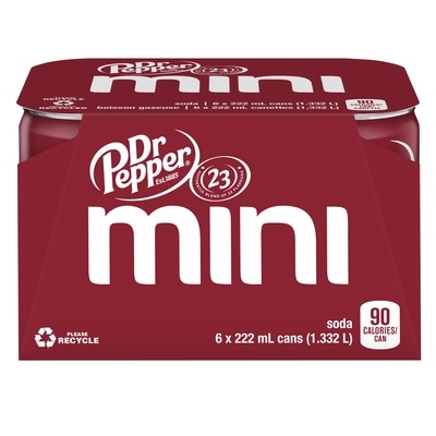 Dr Pepper Soft Drink Mini  6x222.0 ml, $0.30/100ml