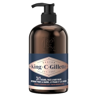 Gillette Nettoyant 3 en 1 pour la barbe, le visage & les cheveux, avec le parfum emblématique 350 ml, 6,28 $/100ml