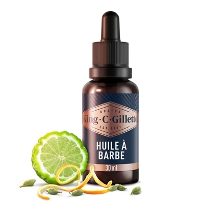 Gillette Huile pour la barbe King C. avec huile d’argan pour une barbe lisse et douce 30 ml, 73,30 $/100ml