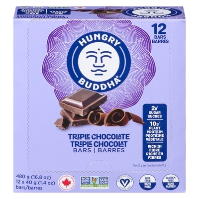 Hungry Buddha Triple Chocolate Snack Bar 12x40.0 g, $6.46/100g