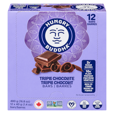 Hungry Buddha Barre collation triple chocolat 12x40.0 g, 7,08 $/100g