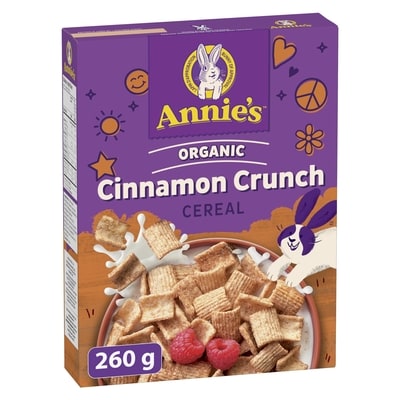 Annie's Organic Cinnamon Crunch Breakfast Cereal, Whole Grain 260 g, $2.69/100g