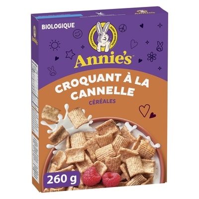 Annie's O's Croquant a la Cannelle, Céréales de Petit-Déjeuner Biologique, Grains Entier 260 g, 2,50 $/100g