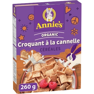 Annie's O's Croquant a la Cannelle, Céréales de Petit-Déjeuner Biologique, Grains Entier 260 g, 2,69 $/100g