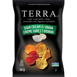 Terra Croustille aux légumes crème sure et oignon 141 g, 4,26 $/100g