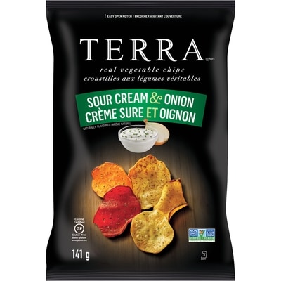Terra Croustille aux légumes crème sure et oignon 141 g, 4,60 $/100g