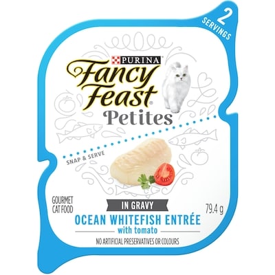 Purina Fancy Feast Petites Ocean Whitefish Entrée in Gravy, Wet Cat Food 79.4 g, $1.37/100g