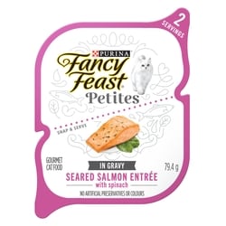 Purina Fancy Feast Petites Wet Cat Food Seared Salmon Entrée in Gravy 79.4 g, $1.88/100g