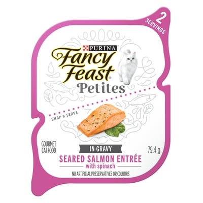 Purina Fancy Feast Petites Seared Salmon Entrée in Gravy, Wet Cat Food 79.4 g, $1.88/100g
