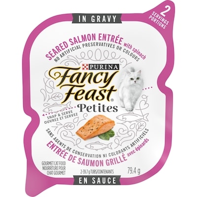 Purina Fancy Feast Petites Entrée de Saumon Grillé avec Épinards, Nourriture Humide pour Chats 79,4 g 79.4 g, 1,62 $/100g
