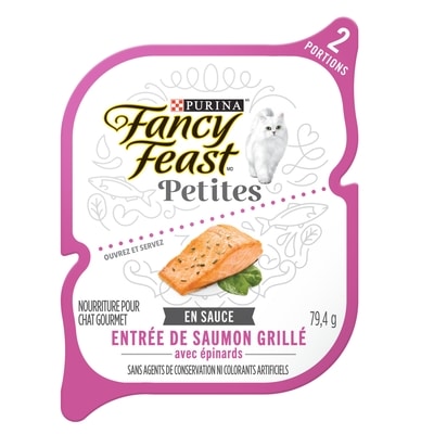 Purina Fancy Feast Petites Entrée de Saumon Grillé avec Épinards, Nourriture Humide pour Chats 79,4 g 79.4 g, 1,88 $/100g