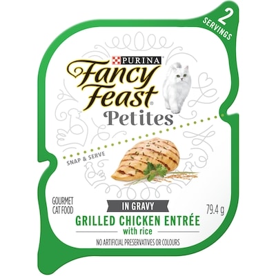Purina Fancy Feast Petites Grilled Chicken Entrée in Gravy, Wet Cat Food 79.4 g, $1.37/100g