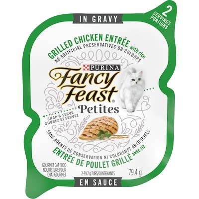 Purina Fancy Feast Petites Entrée de Poulet Grillé avec Riz, Nourriture Humide pour Chats 79,4 g 79.4 g, 1,62 $/100g