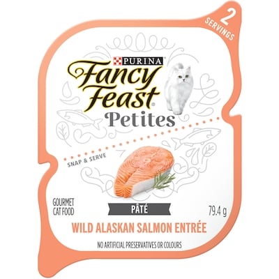 Purina Fancy Feast Petites Pâté Wild Alaskan Salmon Entrée, Wet Cat Food 79.4 g, $1.37/100g