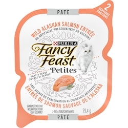 Purina Fancy Feast Petites Pâté Entrée de Saumon Sauvage de l'Alaska, Nourriture Humide pour Chats 79,4 g 79.4 g, 1,88 $/100g