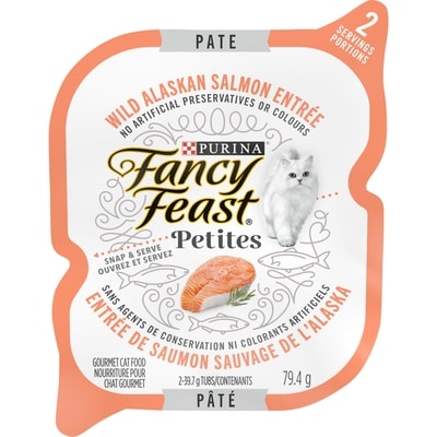 Purina Fancy Feast Petites Pâté Entrée de Saumon Sauvage de l'Alaska, Nourriture Humide pour Chats 79,4 g 79.4 g, 1,88 $/100g