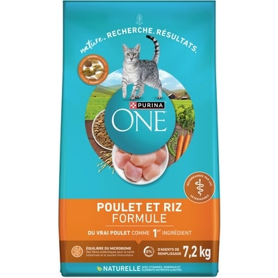Purina ONE Poulet et Riz, Nourriture Sèche pour Chats 7,2 kg 7.2 kg, 0,64 $/100g