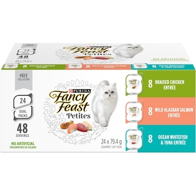 Purina Fancy Feast Petites Pâté Collection Variety Pack 3 Flavours, Wet Cat Food 24x79.0 g, $1.41/100g