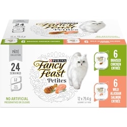 Purina Fancy Feast Petites Pâté Collection Variety Pack 2 Flavours, Wet Cat Food 12x50.0 g, $2.83/100g