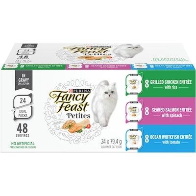 Purina Fancy Feast Petites in Gravy Collection Variety Pack 3 Flavours, Wet Cat Food 24x79.0 g, $1.42/100g