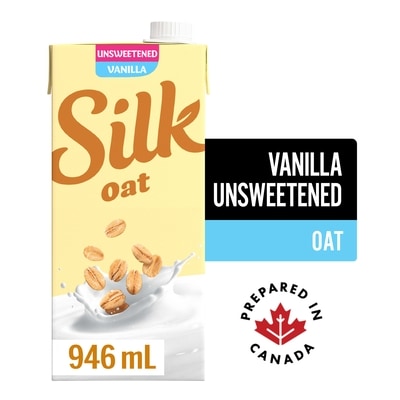 Silk Oat Milk Alternative, Vanilla Unsweetened, Dairy Free, Shelf Stable 946 ml, $0.40/100ml