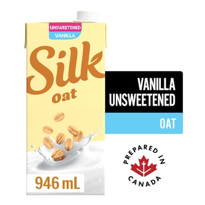 Silk Oat Milk Alternative, Vanilla Unsweetened, Dairy Free, Shelf Stable 946 ml, $0.37/100ml