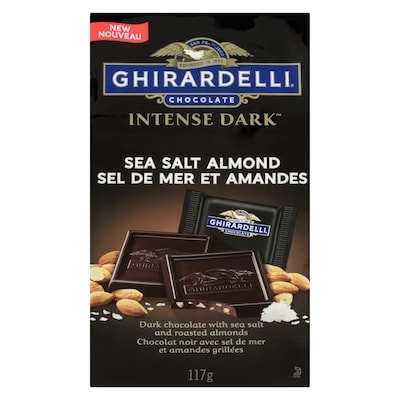 Lindt Intense Sea Salt and Almond Dark Chocolate Squares Bag 117 g, $8.54/100g
