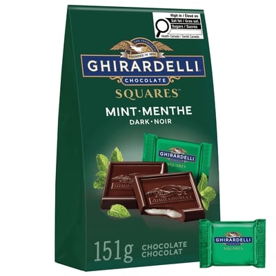 Ghirardelli Mint Dark Chocolate Squares Bag 151 g, $7.62/100g