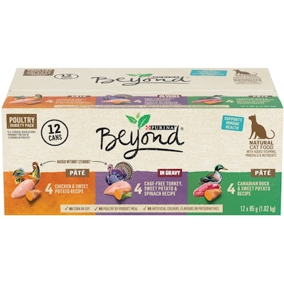 Purina Beyond Volaille emballage assorti de volaille poulet, dinde en liberté et canard du canada nourriture humide pour chats 2.04 kg, 1,13 $/100g