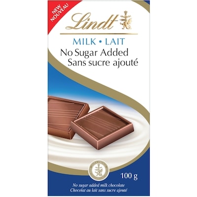 Lindt Chocolat au lait sans sucre ajouté – Barre 100 g, 8,49 $/100g