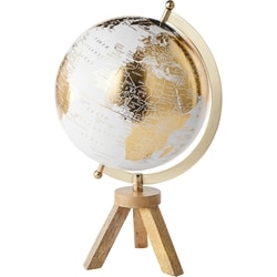Life at Home Globe sur pied, blanc avec imprimé or, base en bois avec accents dorés, 20,6 cm 1 ea, 30,00 $/1ch