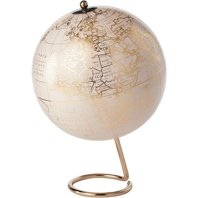 Life at Home Globe sur socle, 12,5 po, rose pâle avec imprimé doré, socle en or rose 1 ea, 14,44 $/1ch