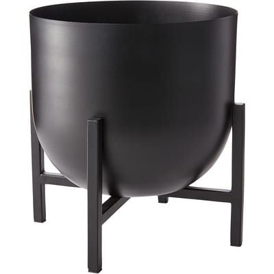 Life at Home Round Black Metal Planter with Black Metal Stand, 7.9 in 1 ea, $11.94/1ea