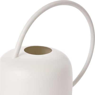 Metal Watering Can with Long Spout, Ergonomic Circular Handle, 14.5 in x 5.3 in x 7.7 in, White
