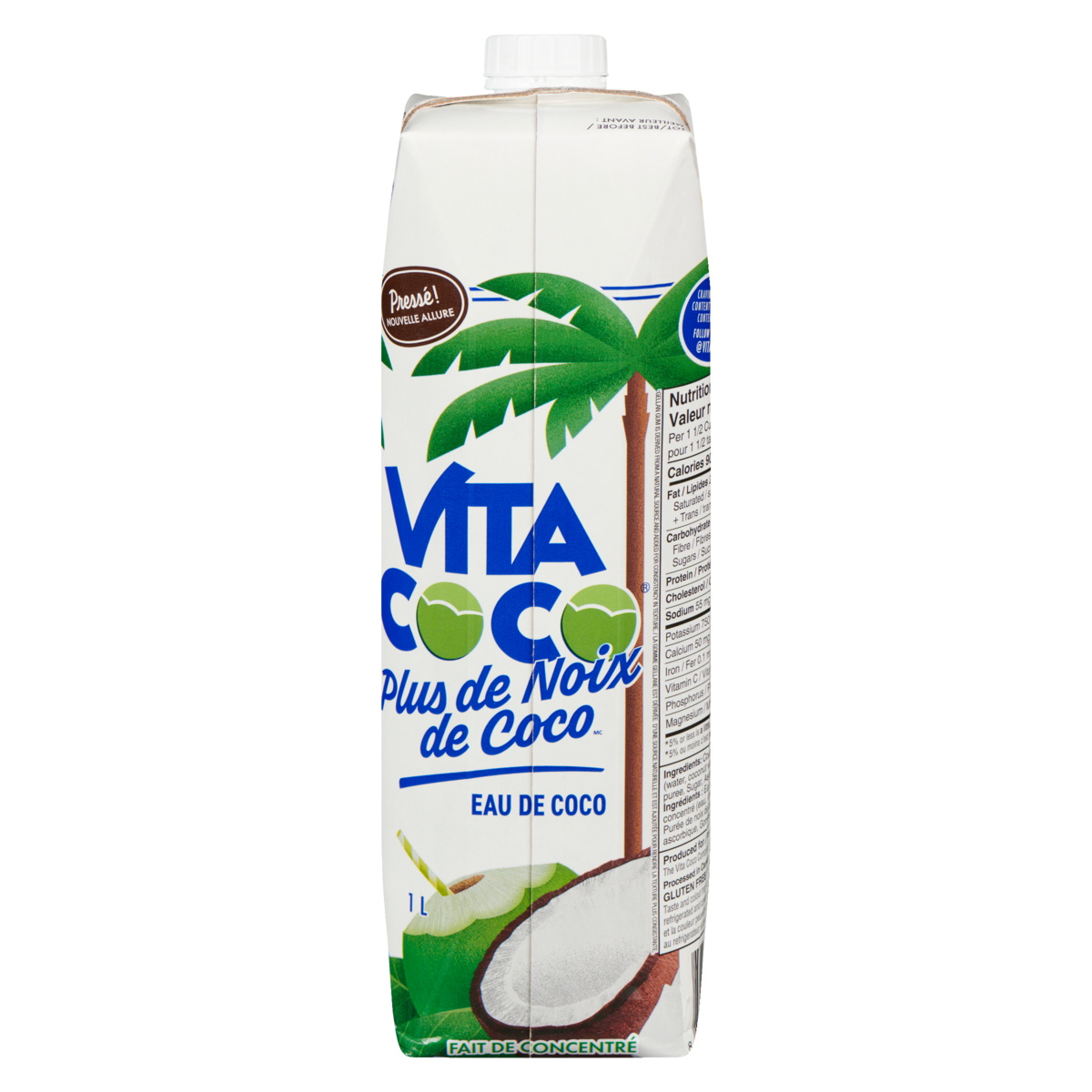 Vita Coco Plus de noix de coco, eau de coco 1 l, 0,50 $/100ml