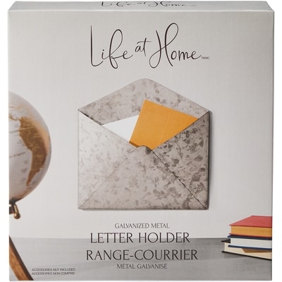 Life at Home Galvanized Metal Letter Holder, 11.6 in x 1.77 in x 12 in, Silver Grey 1 ea, $10.94/1ea