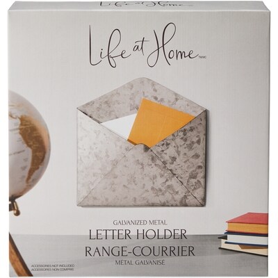Life at Home Range-courrier en métal galvanisé, 11,6 po x 1,77 po x 12 po (29,5 cm x 4,5 cm x 30 cm), gris argent 1 ea, 10,94 $/1ch