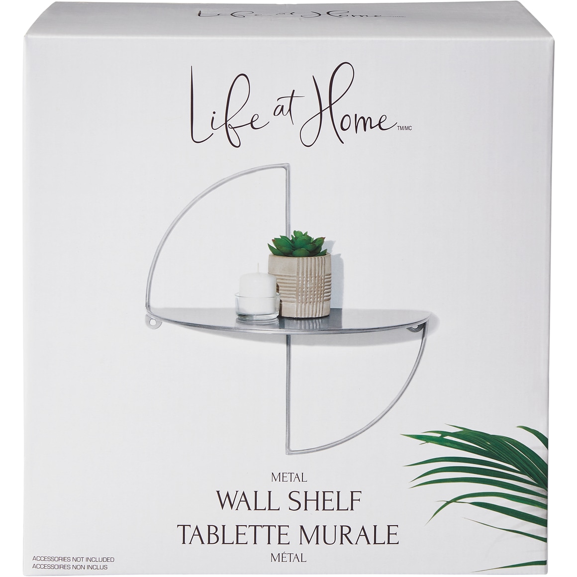 Life at Home Metal Wall Shelf, 11.8 in x 6.1 in x 12.6 in, Silver 1 ea, $35.00/1ea