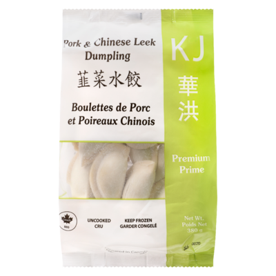 KJ Kj Dumpling Leek Pork 380 g, 0,79 $/100g