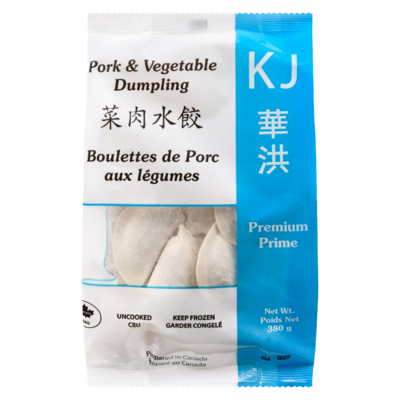 KJ Kj Dumpling Pork Vegetable 380 g, 0,79 $/100g