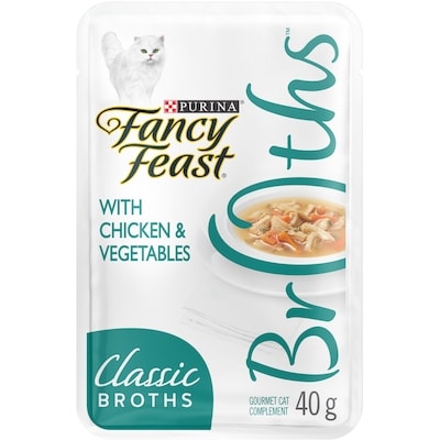 Purina Fancy Feast Classic Broths with Chicken & Vegetables, Cat Food Complement 40 g, $3.73/100g